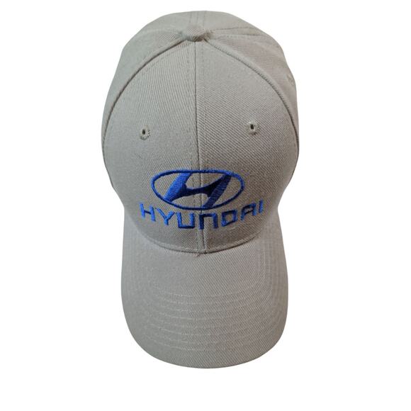 Hyundai Car Hat Tan/Blue Canvas Snapback Trucker Cap One Size - Picture 2 of 6